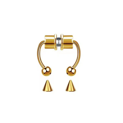 Women Fake Piercing Nose Ring Hoop Septum Non Piercing Nose Clip Rock HipHoop Stainless Steel Magnet Fashion Punk Body Jewelr