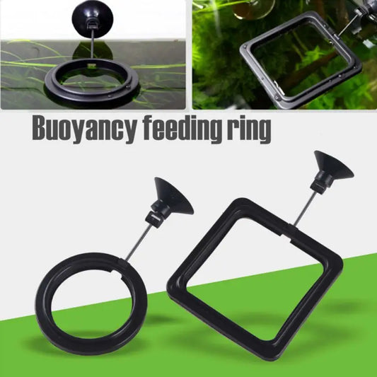 Aquarium Fish Feeding Ring Fish Tank Heart Floating Station Food Tray Square Round Feeder With Suction Cup Fish Tank Accessor
