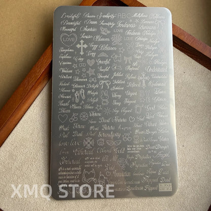 XMQ Nail Art Stamping Plates Handwriting Templates for Creative Design Manicure Tools - PLUS456