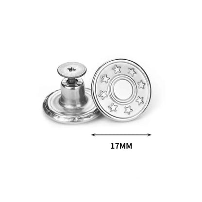 10Pcs Metal Jeans Buttons 17mm Replacement No-Sewing Screw Button Repair Kit Nailless Removable Jean Buckles Clothing Pants P