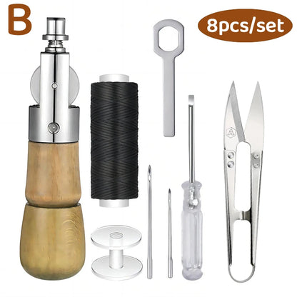 Sewing Tools, 8-Piece Leather Sewing Kit, Hand Sewing Tool Set, Leather Craft Repair, Quilting and Fabric Edge Stitching - st