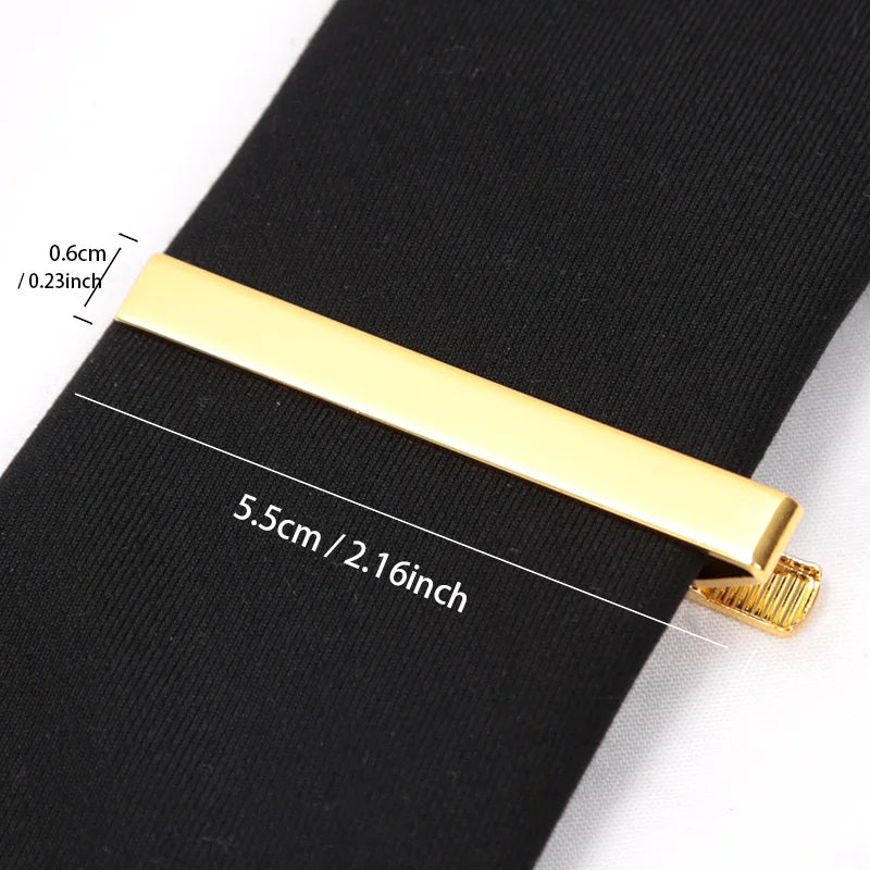 Tie Clips Gold Colour Fashion Ties for Men Gifts Metal Simple Bar Clasp Practical Necktie Accessories Tie Pin Mens Collar Cli
