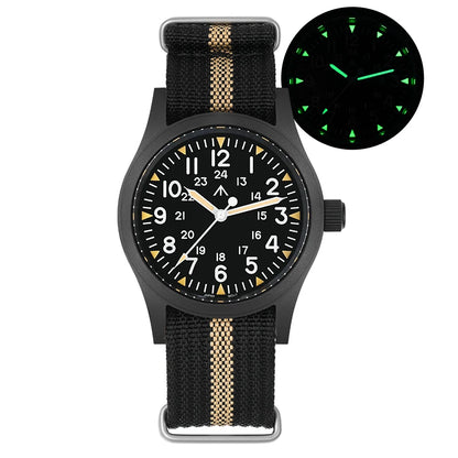 Militado ML05 Vintage Watch VH31 Sweep Second Movement Domed Sapphire Crystal With High Clear AR Coating Luminous 38mm Watche