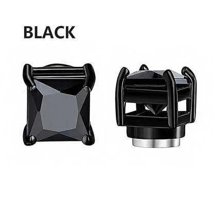 1/3Pairs 6MM Crystal Magnetic No-Pierce Stainless Steel Stud Earrings for Men Punk Zircon Magnet Earrings Non Piercing Jewelr