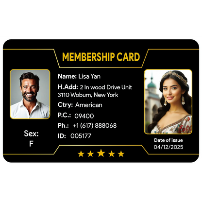 Custom 1 PCS Fan Club Membership Card PVC Plastic VIP Loyalty Card for Influencers Supporters