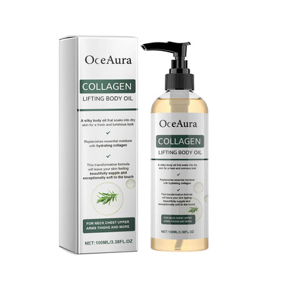 OceAura Collagen Body Oil Tighten Skin Elasticity Increased Moisturizing Body Smooth Non-greasy Rosemary After Shower Body Oi