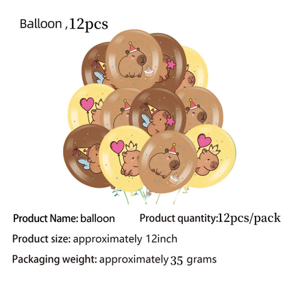 Birthday Decoration Capybara Birthday Invitation Card Cup Tablecloth Plate Napkin Poster Baby Shower Birthday Girl Party Favo