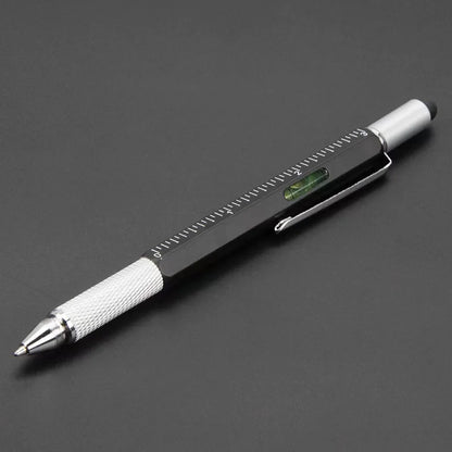 7 in 1 Multifunctional Pen Touch Screen Stylus Capacitive Pen with Screwdriver Ruler Levelgauge Refillable Ballpoint Pencil T