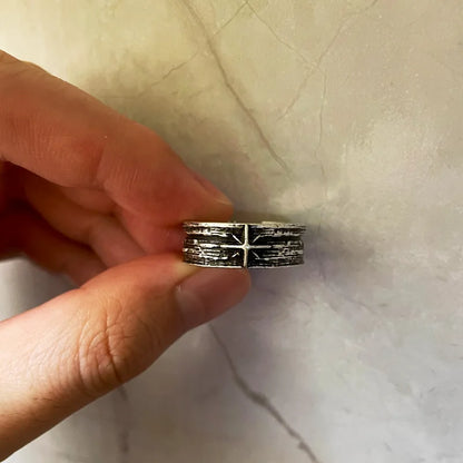 Retro Stary Night Art Ring For Men Silver Color Punk Gothic Adjustable Open Ring Rock Handmade Unisex Jewelry Accessories Gif