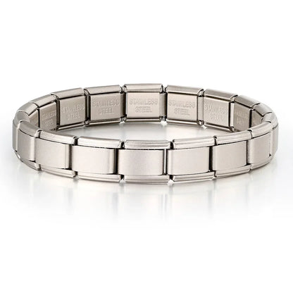 For Women Men Italian Charm Link 9mm Width Silver Gold Color Stainless Steel Bracelets on Hand DIY Making Jewelry