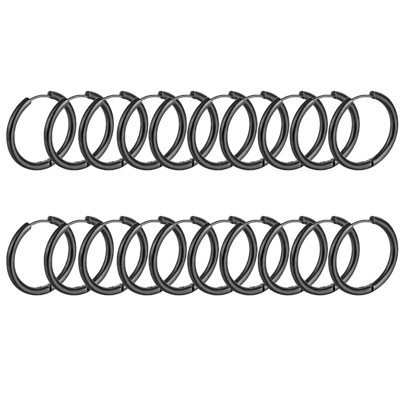 10/20Pcs Minimalist 316L Stainless Steel Small Hoop Earrings For Women Man Classic Round Earrings Fashion Ear Piercing Jewelr