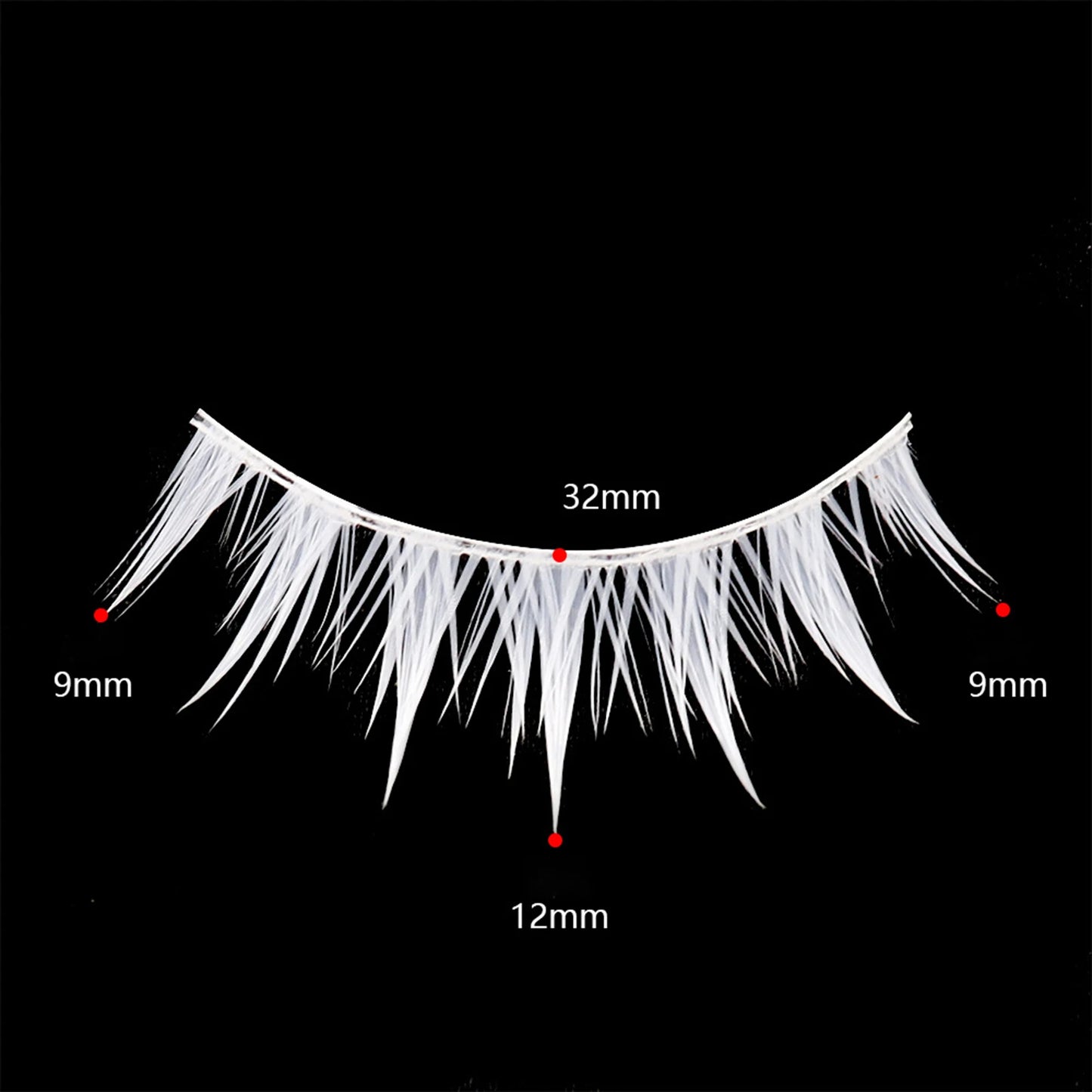 White Feather Lashes Strips Manga Cosplay False Eyelashes Full Srip Cluster Lashes Extensions Halloween Christmas Party Makeu