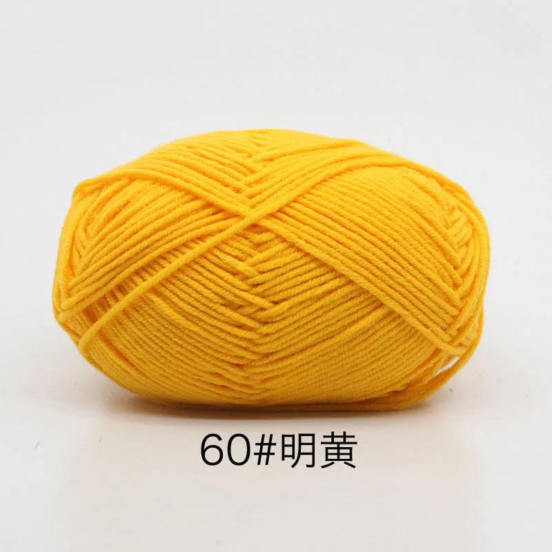 40-50g/Set 4ply Milk Cotton(80%) Knitting Yarn Needlework Dyed Lanas For Crochet Craft Sweater Hat Dolls At Low Price - 60