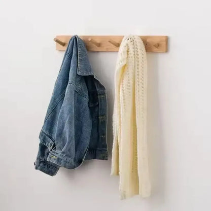 Wall Mounted Hanger Room Hooks Key Hallway Storage Holders Practical Decoration Nordic Bamboo Door Clothes Hats Robe Back Rac