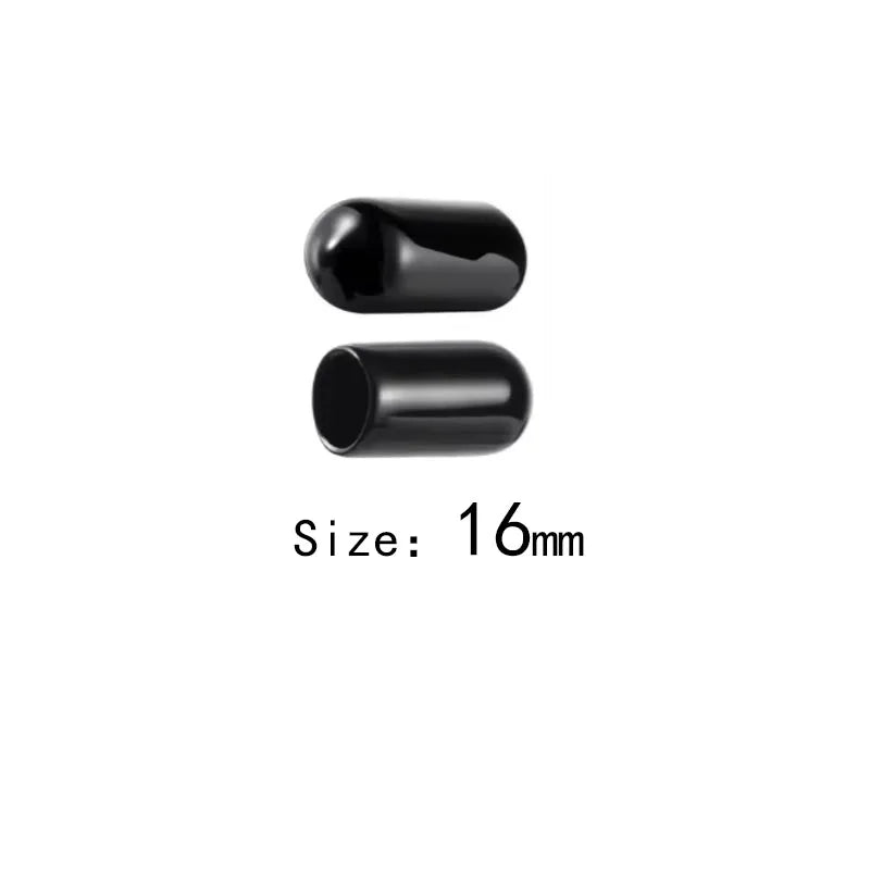 10-50pcs PVC Rubber End Caps, 3-25mm Threaded Pipe Caps, Steel Plastic Pipe Protector Tips, Assorted Size Kit - 16mm / 50pcs