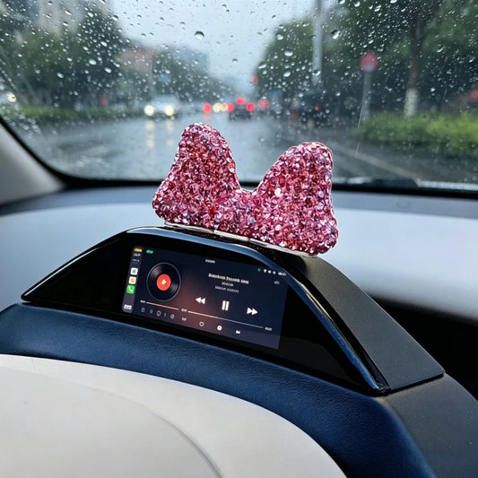 Computer Display Screen Decorative Diamond Bow Car Display Central Control Mini