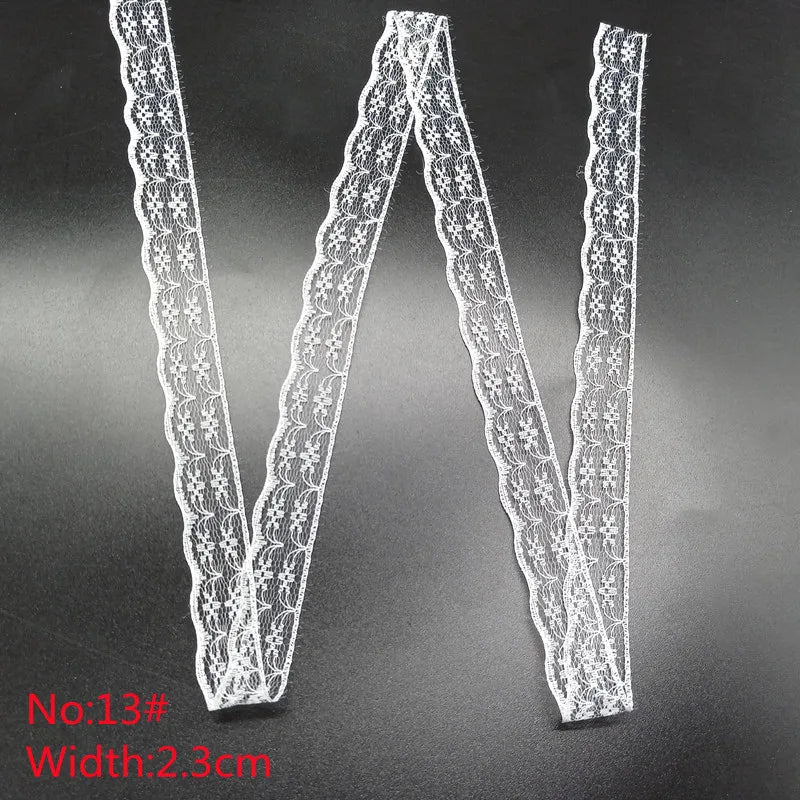 10 Yards 38 Kinds of White Lace Ribbon African Lace Fabric DIY Webbing Decoration Gifts Packing Sewing Clothes Material Craft