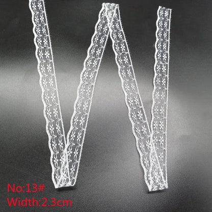 10 Yards 38 Kinds of White Lace Ribbon African Lace Fabric DIY Webbing Decoration Gifts Packing Sewing Clothes Material Craft