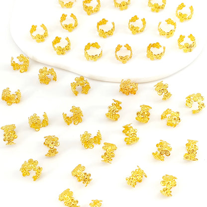 40Pcs Vine Leaf Shaped Alloy Hair Braid Ring Vintage Hair Pin For Dreadlock Women Girls summer Hair Accessories Loc Hair Jewe