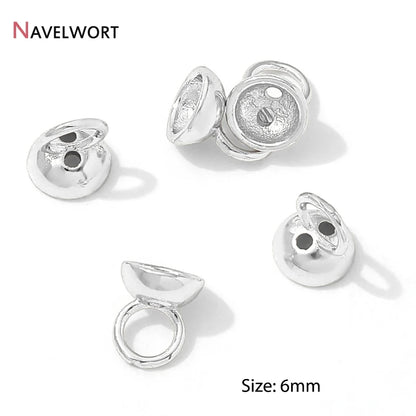 End Caps For Jewelry,10/20Pcs 18K Gold Plated Brass Metal End Caps For DIY Bracelet Necklace Making Finding,Supplies For Jewe