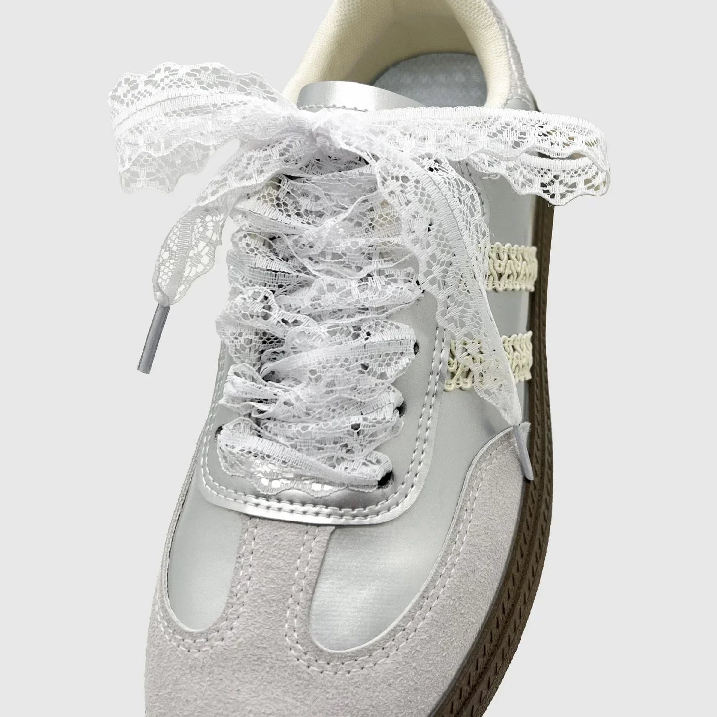 Lace Shoelaces for Women Casual Shoes 2.9CM Width Flat Shoelace for Sneakers Black White Shoe Laces Accessorices