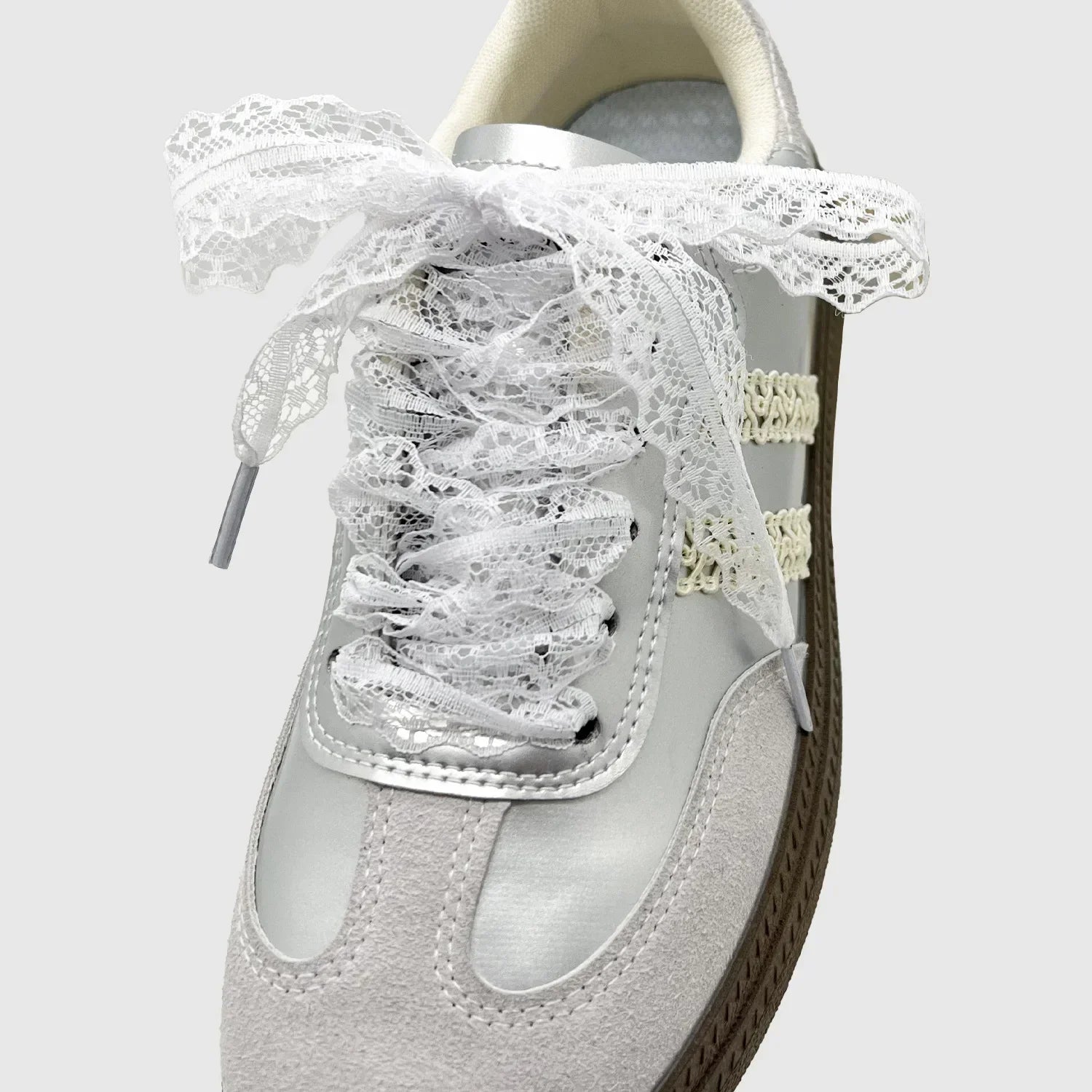 Lace Shoelaces for Women Casual Shoes 2.9CM Width Flat Shoelace for Sneakers Black White Shoe Laces Accessorices