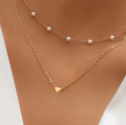 LATS Vintage Love Heart Pendant Necklace for Women Trend Silver Color Metal Chain Collar Choker Party Jewelry Birthday Gifts 