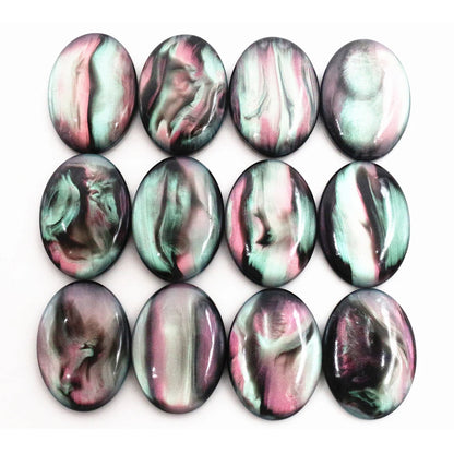 New Fashion 30x40mm 18X25mm 13x18mm Oval Black Shell Color Flat Back Resin Cabochons Cameo