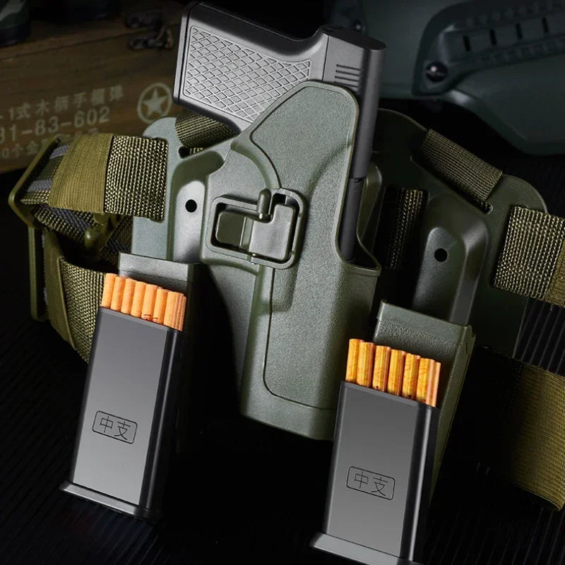 Gun-shaped lighter with 3 cigarette cases, dark blue flame gas lighter, windproof cigar lighter,suitable for Christmas,Hallow