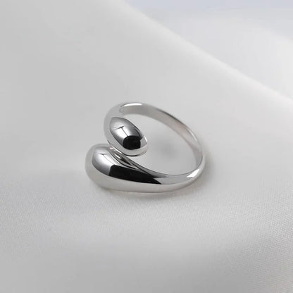 925 Sterling Silver Rings for Women Couple Minimalist Handmade Simple Big Open Ring Party Prevent Allergy Jewelry Holiday Gif
