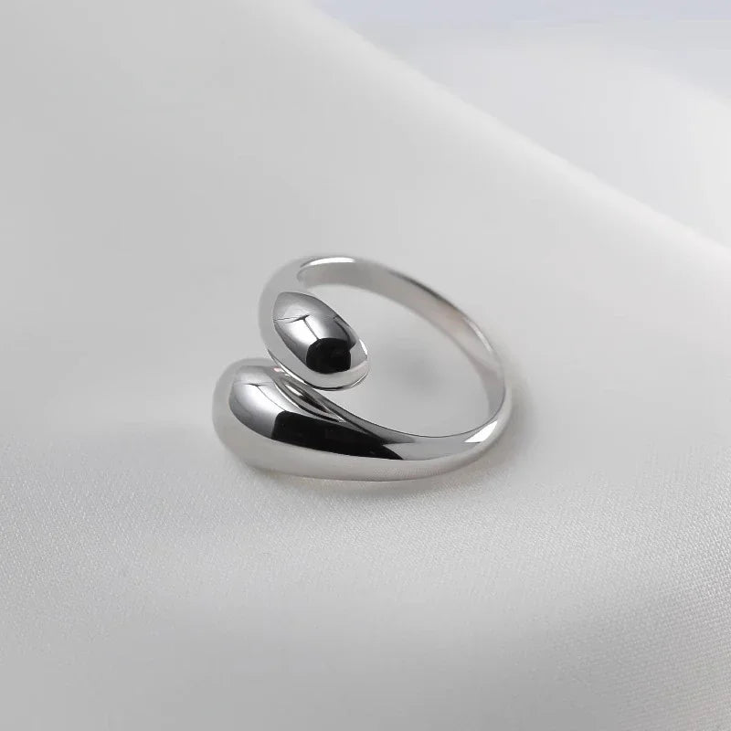 925 Sterling Silver Rings for Women Couple Minimalist Handmade Simple Big Open Ring Party Prevent Allergy Jewelry Holiday Gif