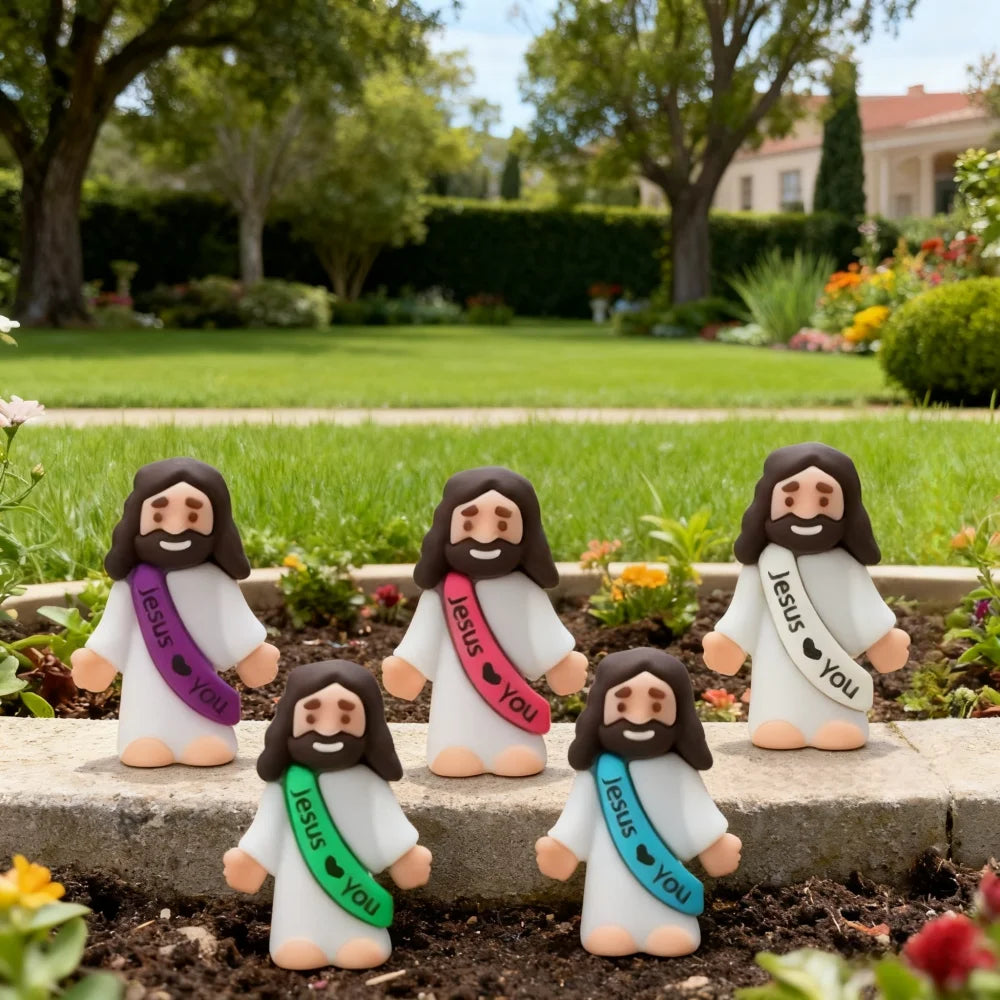 10/60pcs Mini Jesus Decorations Cartoon Statue Set for Holiday Party Scene Decor Festive Room Figurines Christmas Easter Gift