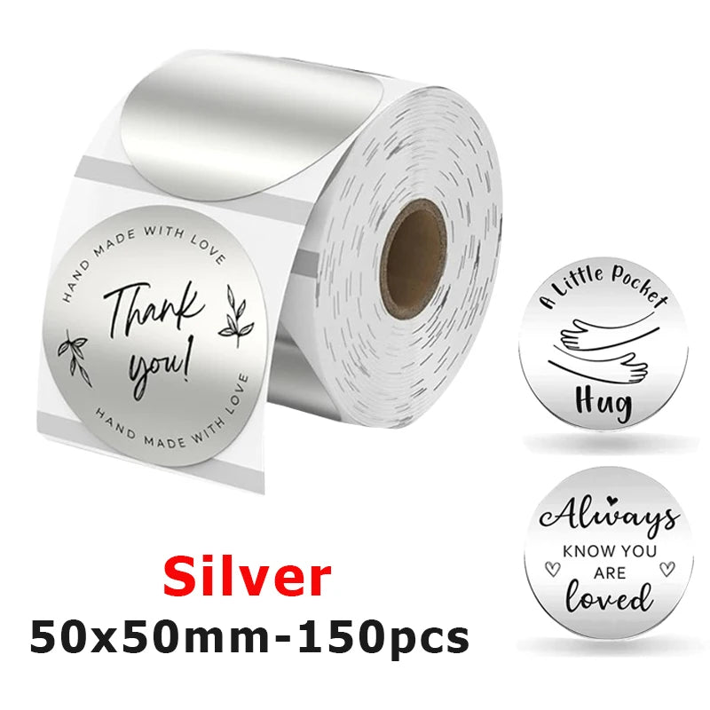 Munbyn/Nelko Holographic Laser Label Sticker Matte Silver Thermal Paper for M110 M220 M200 E210 P50 PM220 DETONG P1 WP9520 Ma