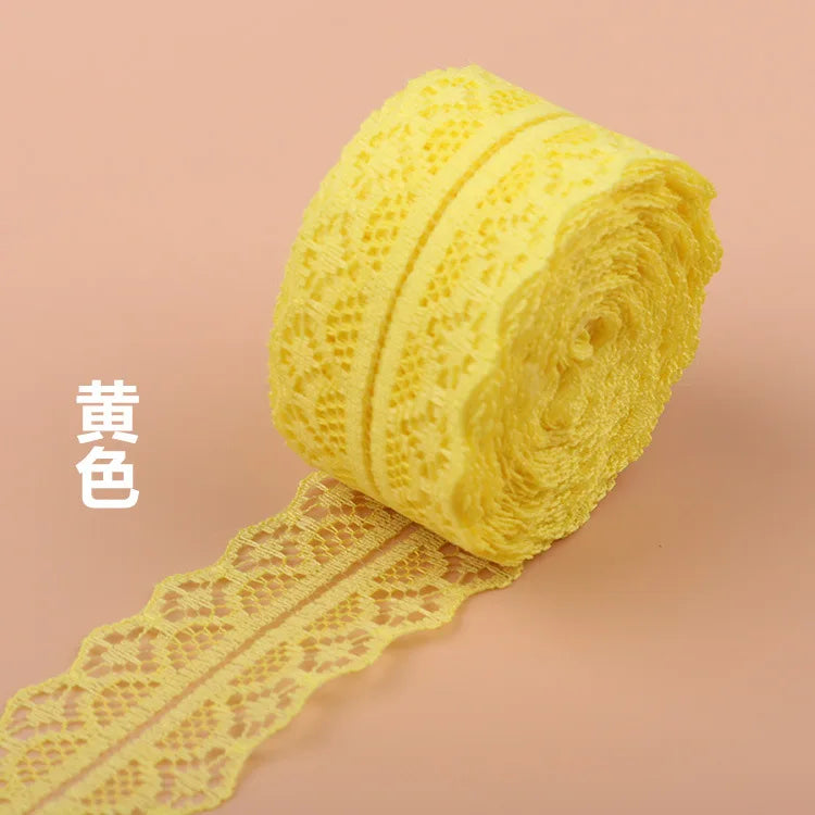 (10Meters/Roll) 3cm Non-Stretchy Lace Ribbon White Black Red Blue Purple Green Pink Yellow Orange DIY Crafts Flower Decoratio