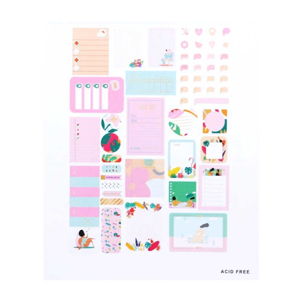 Creative Path 52pcs Journaling Spots Scrapbooking Paper Diecut Shapes Decorative Die Cuts Ephemera For DIY Planner Card Makin