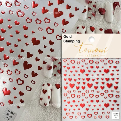 Sakura Pink Lip Print Rose Flower Butterfly Ice Cream Love Heart Bear Macaroon Balloon Candy Nail Art Stickers Manicure Decal