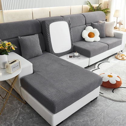 1pc Jacquard Sofa Slipcover Twill Pattern Elastic Sofa Covers Furniture Protector for Bedroom Office Living Room Home Decor