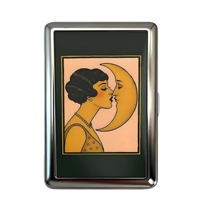 Vintage Style Metal Cigarette Carrying Case Art Deco Design Versatile Card & Cash Case Easy Snap Gift Idea for for Women and 