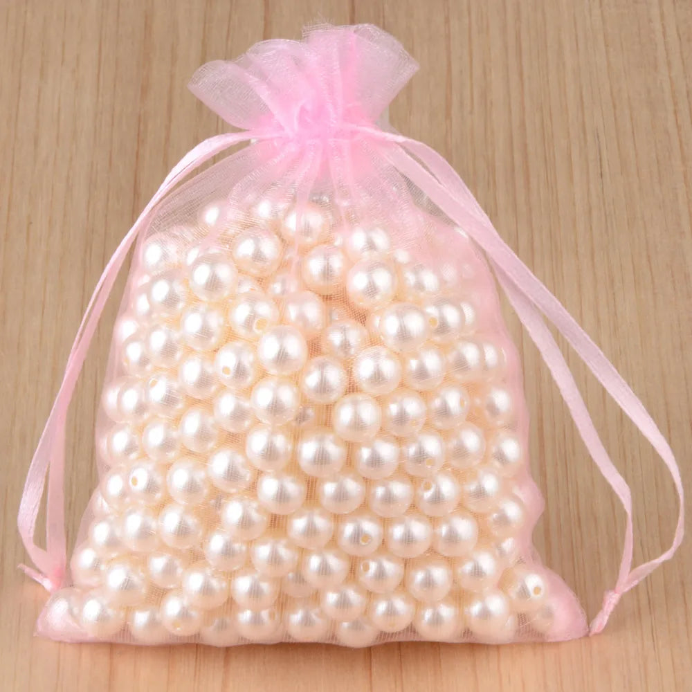 100pcs 24 Colors Jewelry Packaging Bag 5*7 7*9 9*12 10*15cm Organza Bags Gift Storage Wedding Drawstring Pouches Wholesales -