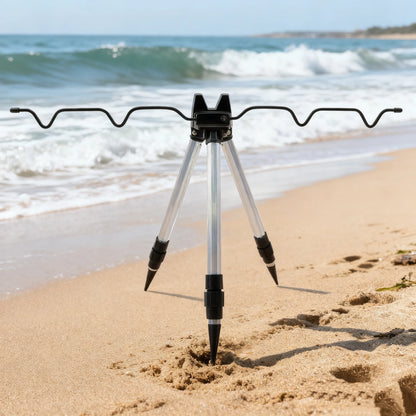 3-Fold Telescopic Bracket Holder Sea Pole Support Frame Fishing Rod Rest Base Load-Bearing Tripod Stand for Angling