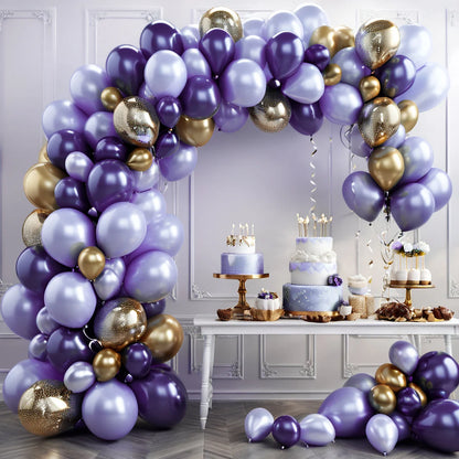 Purple Metal Latex Confetti Balloons Wedding Decoration Matte Globos New Year Birthday Party Decorations Baby Shower Supplies