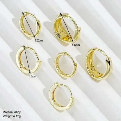 3 Pairs Stainless Steel Crystal Zirconia Hoop Earrings for Women Trendy Simple Gold Plated Circle Punk Earrings Piercing Jewe