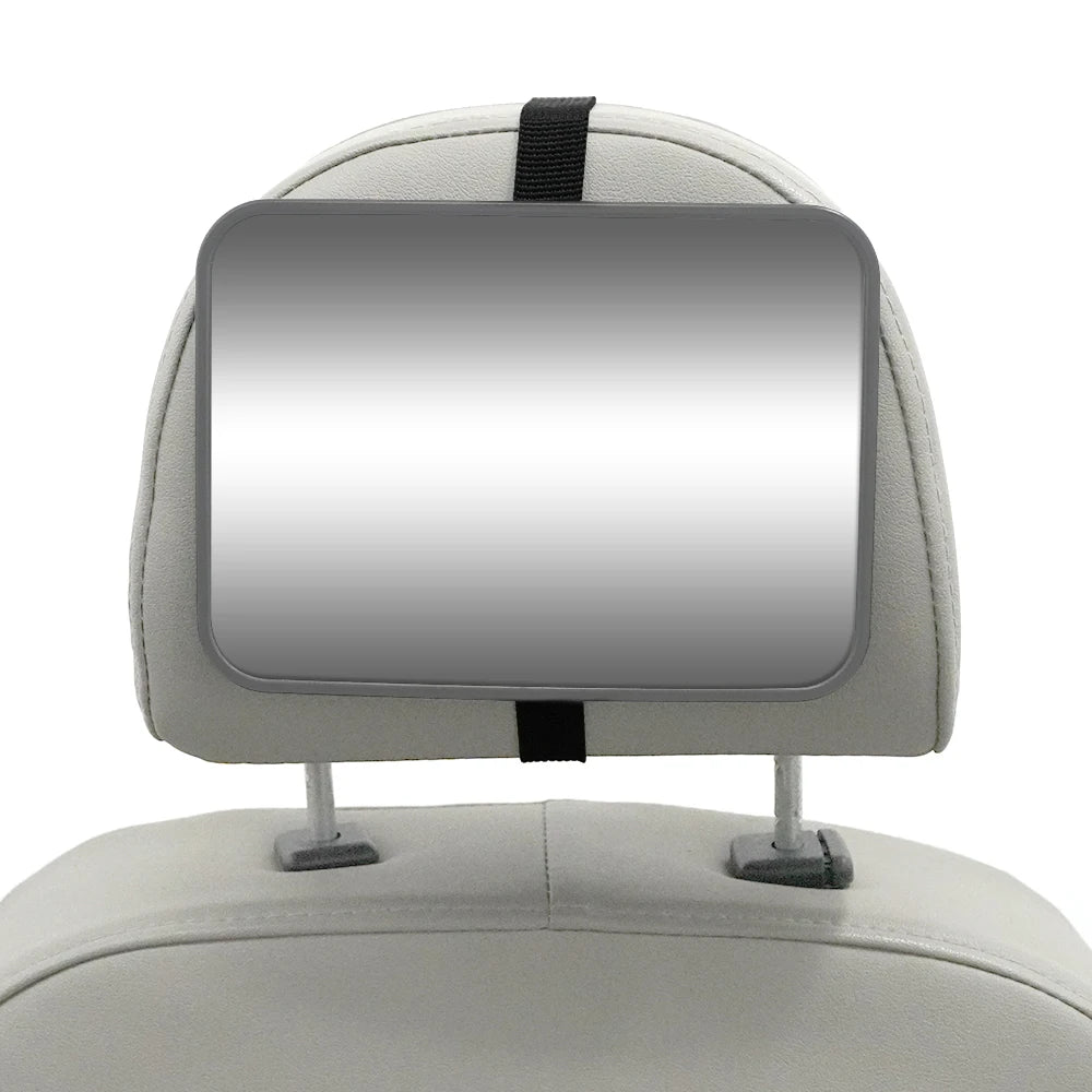 1 Pc Crash Tested And Certified Shatterproof Baby Car Mirror For Rear Facing Infant With Wide Larger Crystal Clear View - Gra