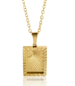 Square Pendants Delicate Stainless Steel Chain Pendant Necklace For Women Necklace - C10