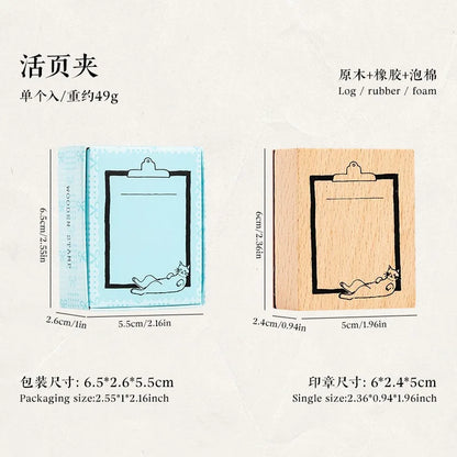Cute Cat Daily Monthly Calendar Wood Stamp Journaling To Do List Memo Clock in Stamps for Scrapbooking Hobby DIY Craft Suppli