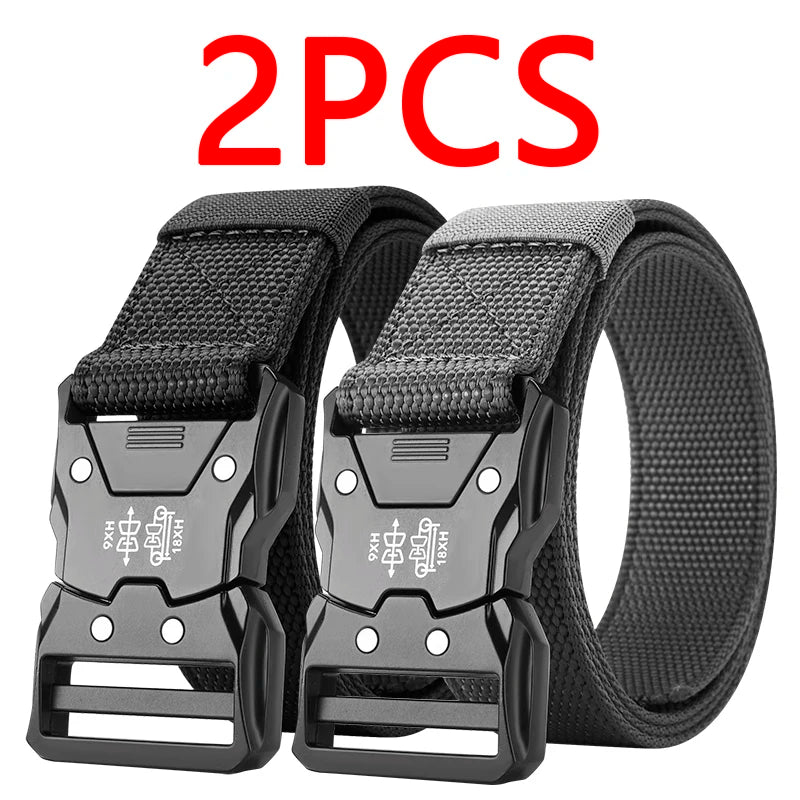 2PC Tactical Waist Belt - Durable Automatic Buckle, Perfect for Outdoor Adventures, Unisex Accessories for Men and Women - 2P