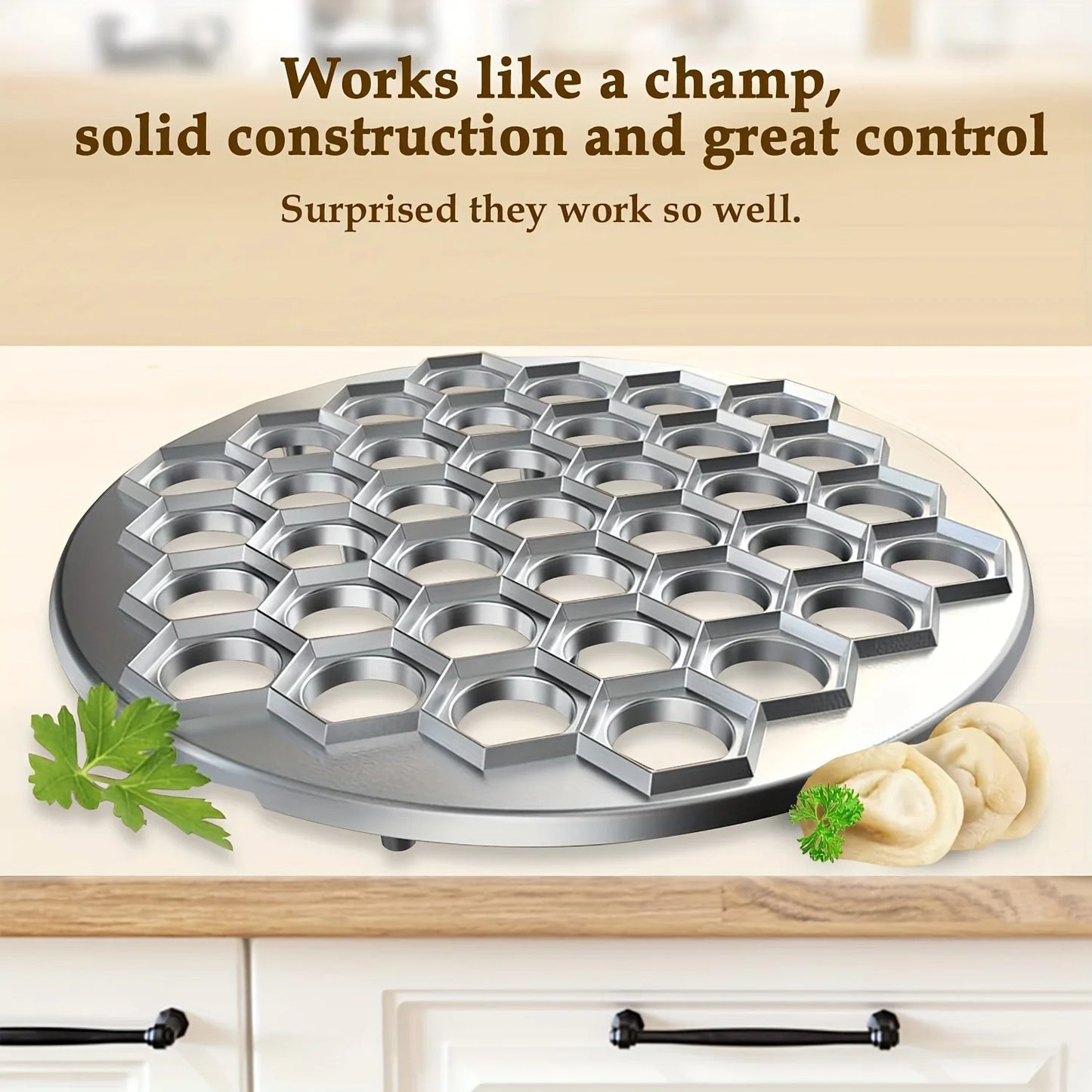 Aluminum Dumpling Maker Tool | 37-Hole Ravioli Press for Homemade Pasta & Meat Fillings | Multi-Use Pastry Mold Kitchen Gadge