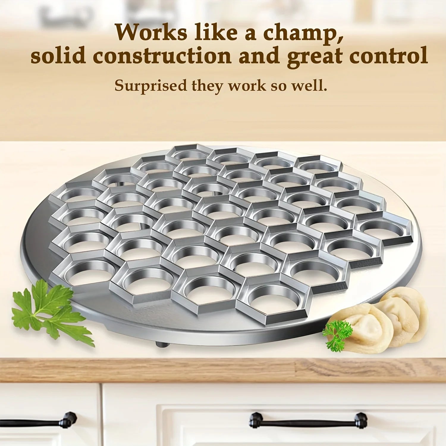 Aluminum Dumpling Maker Tool | 37-Hole Ravioli Press for Homemade Pasta & Meat Fillings | Multi-Use Pastry Mold Kitchen Gadge