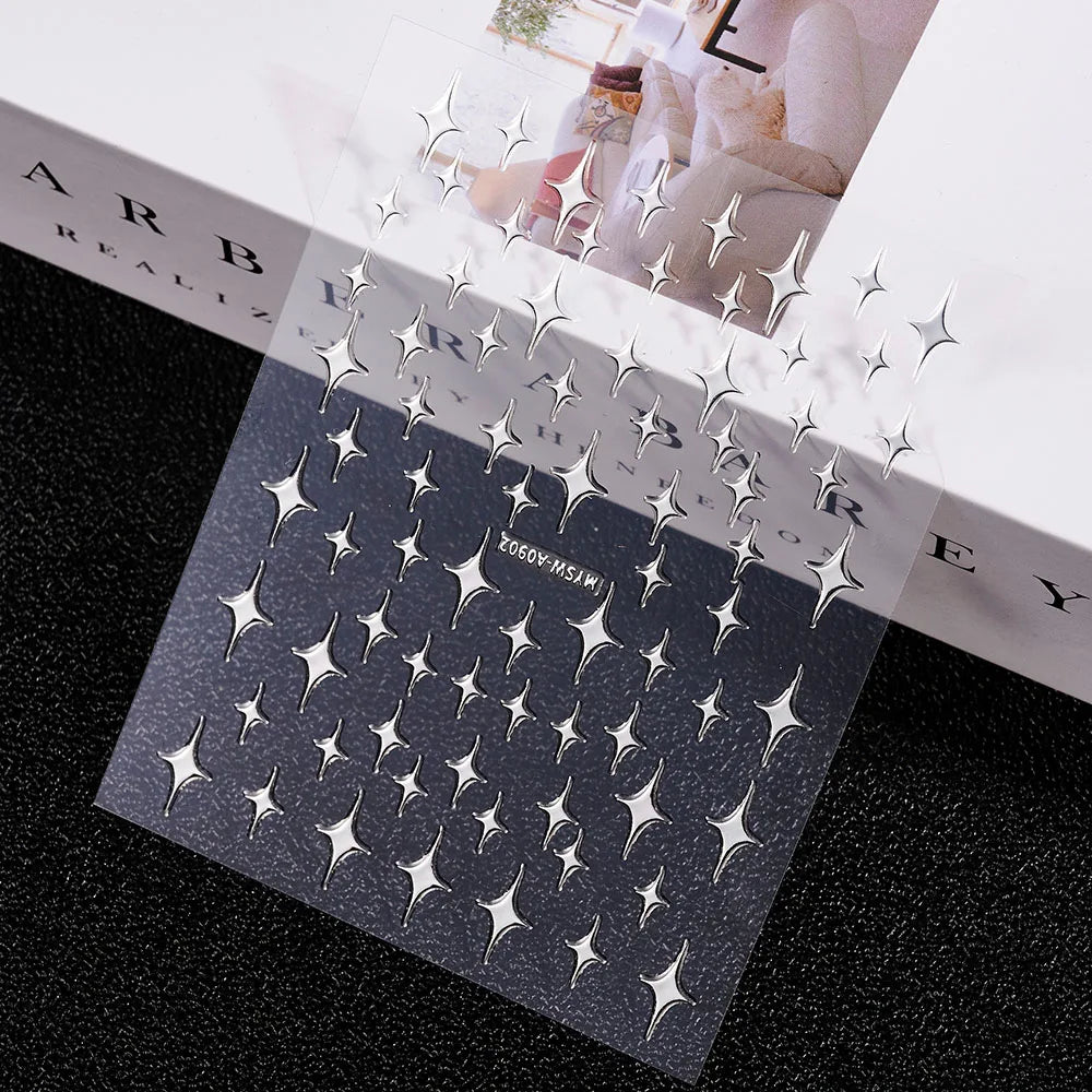 1PC 26-English Alphabet Number 3D Self-adhesive Nail Art Decal Sticker Word Small Letter Nail Decals Sticker Manicure Decorat