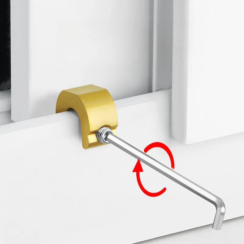 New 3/5/10pcs Aluminum Alloy Window Lock Stopper Sliding Door Window Limiter Sliding Sash Stopper Anti-theft Child Safety Loc